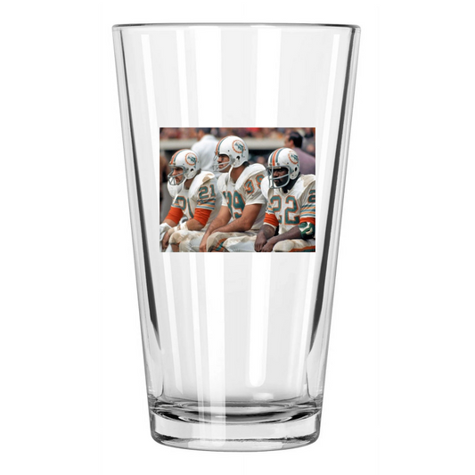 1972 Larry Csonka Jim Kiick And Mercury Morris Dolphins Pint Beer Drinking Glass