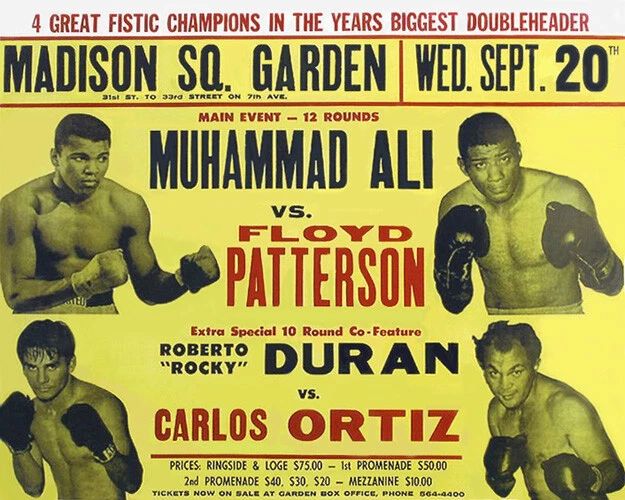 1972 Muhammad Ali Vs Floyd Patterson Glossy Magnet Heavyweight Title Fight!