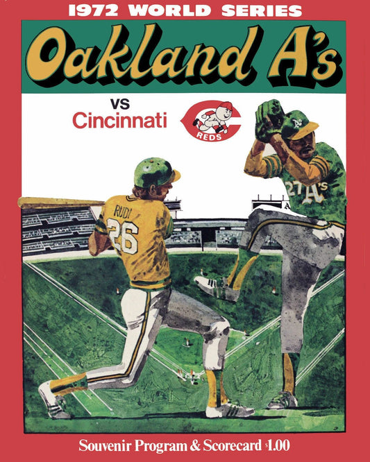 1972 Oakland Athletics A'S Vs Cincinnati Reds Keychain Baseball Picture