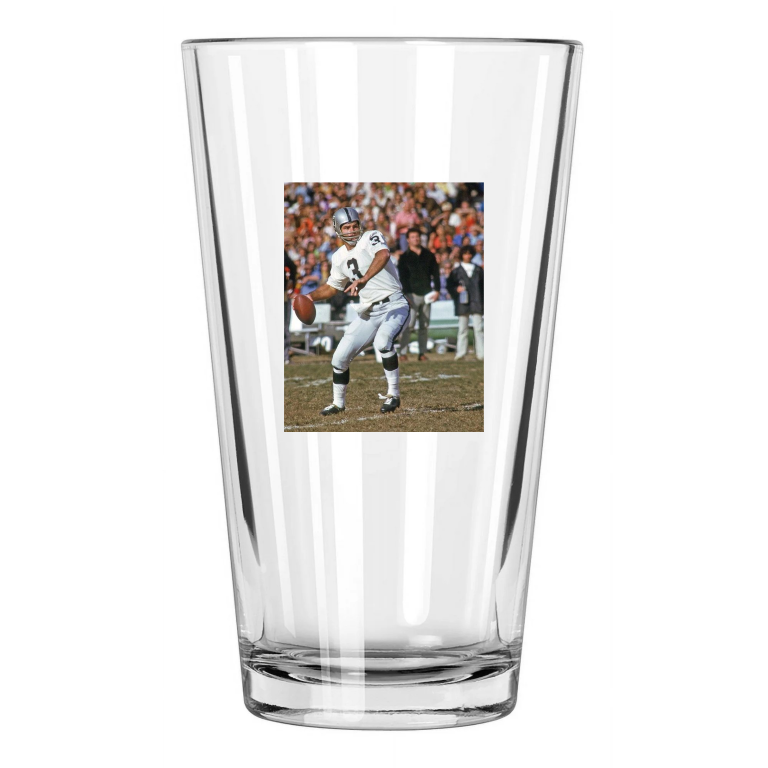 1972 Oakland Raiders Daryle Lamonica Photo Football Pint Beer Drinking Glass