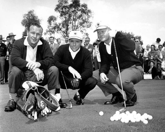 1972 Pga Golfers Glossy Magnet Jack Nicklaus, Gary Player And Arnold Palmer