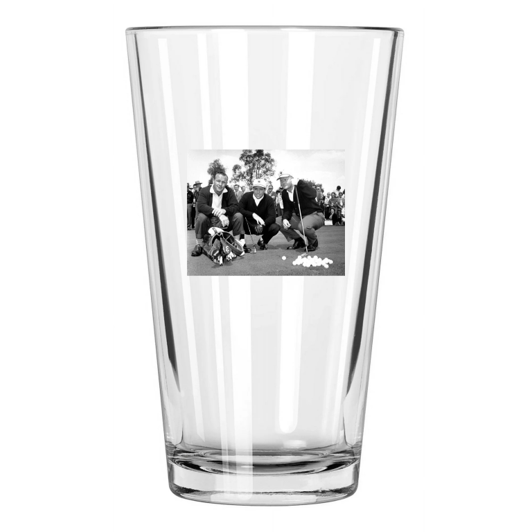 1972 Pga Golfers Jack Nicklaus, Gary Player And Arnold Palmer Pint Beer Glass