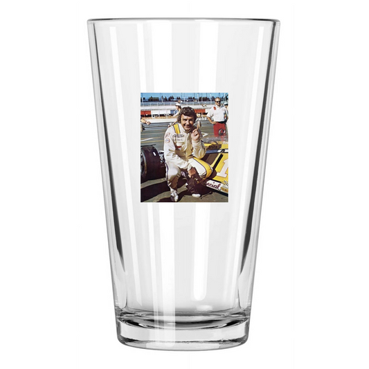 1972 Racecar Driver Joe Leonard Photo Phoenix Raceway Pint Beer Drinking Glass