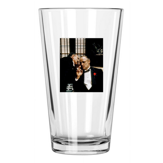 1972 The Godfather Marlon Brando Photo Mobster Movie 2 Pint Beer Drinking Glass