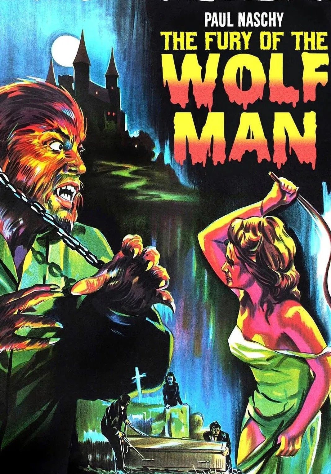 1972 The Fury Of The Wolfman Movie Keychain Paul Naschy Perla Cristal