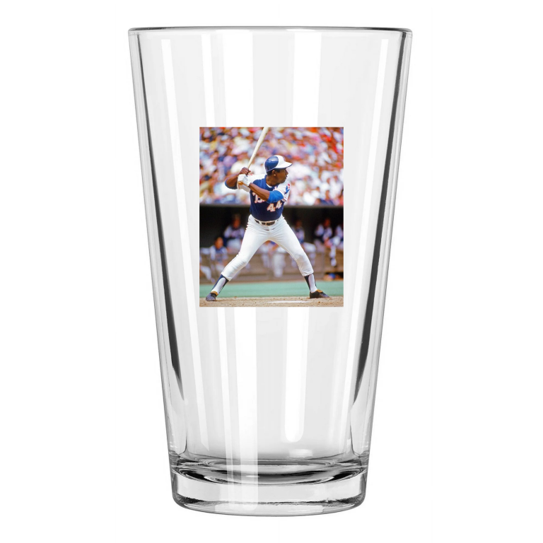 1973 Atlanta Braves Henry 'Hank' Aaron Photo Hof 82 Pint Beer Drinking Glass
