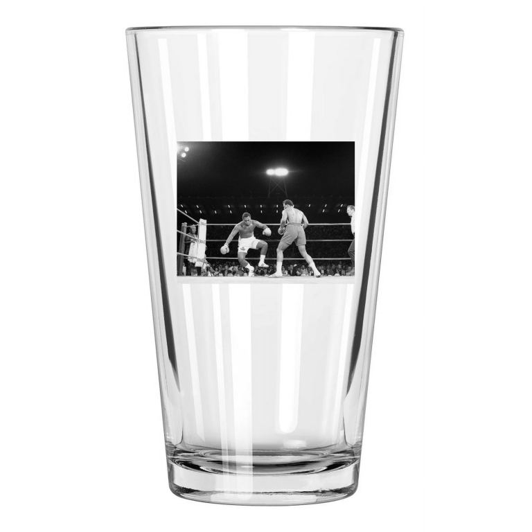 1973 Boxing Joe Frazier Vs George Foreman Heavyweight Title 2 Pint Beer Glass