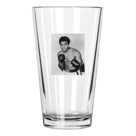 1973 Cassius Clay Muhammad Ali Heavyweight Champion Pint Beer Drinking Glass