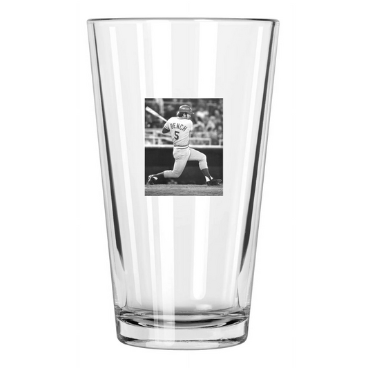 1973 Cincinnati Reds Johnny Bench Photo Baseball Hof 89 Pint Beer Drinking Glass