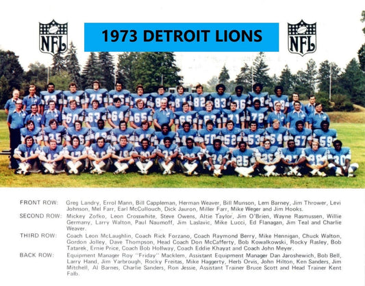 1973 Detroit Lions Team Keychain Football Nfl Picture