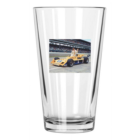 1973 Indy Racecar Driver Joe Leonard Indianapolis 500 Pint Beer Drinking Glass