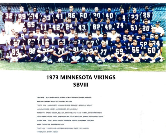 1973 Minnesota Vikings Team Magnet Football Nfl Picture Sbviii