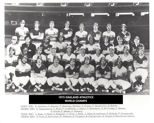 1973 Oakland Athletics A'S Team Photo Mlb Baseball Picture World Champs