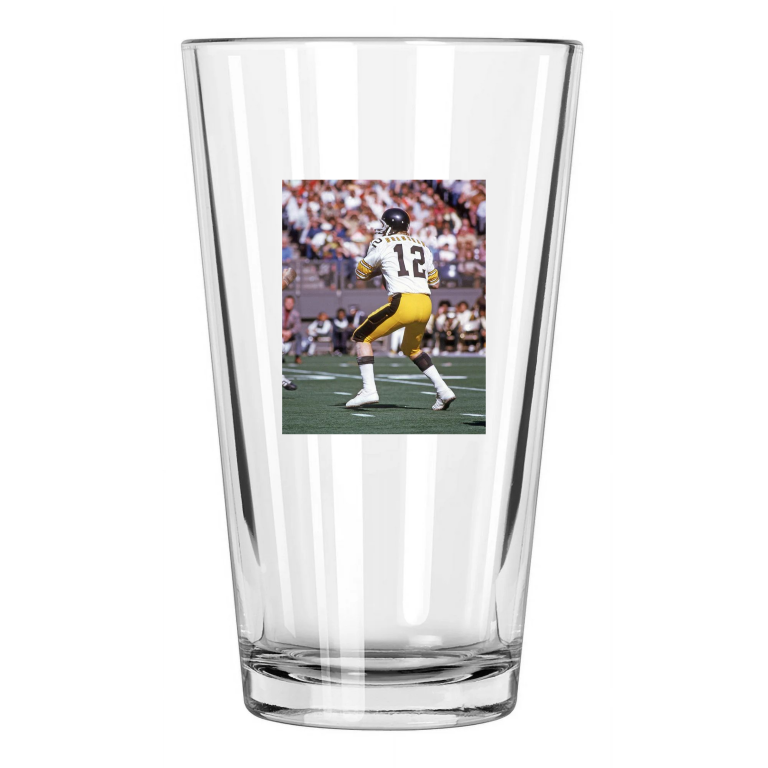 1973 Pittsburgh Steelers Terry Bradshaw Photo Football Pint Beer Drinking Glass