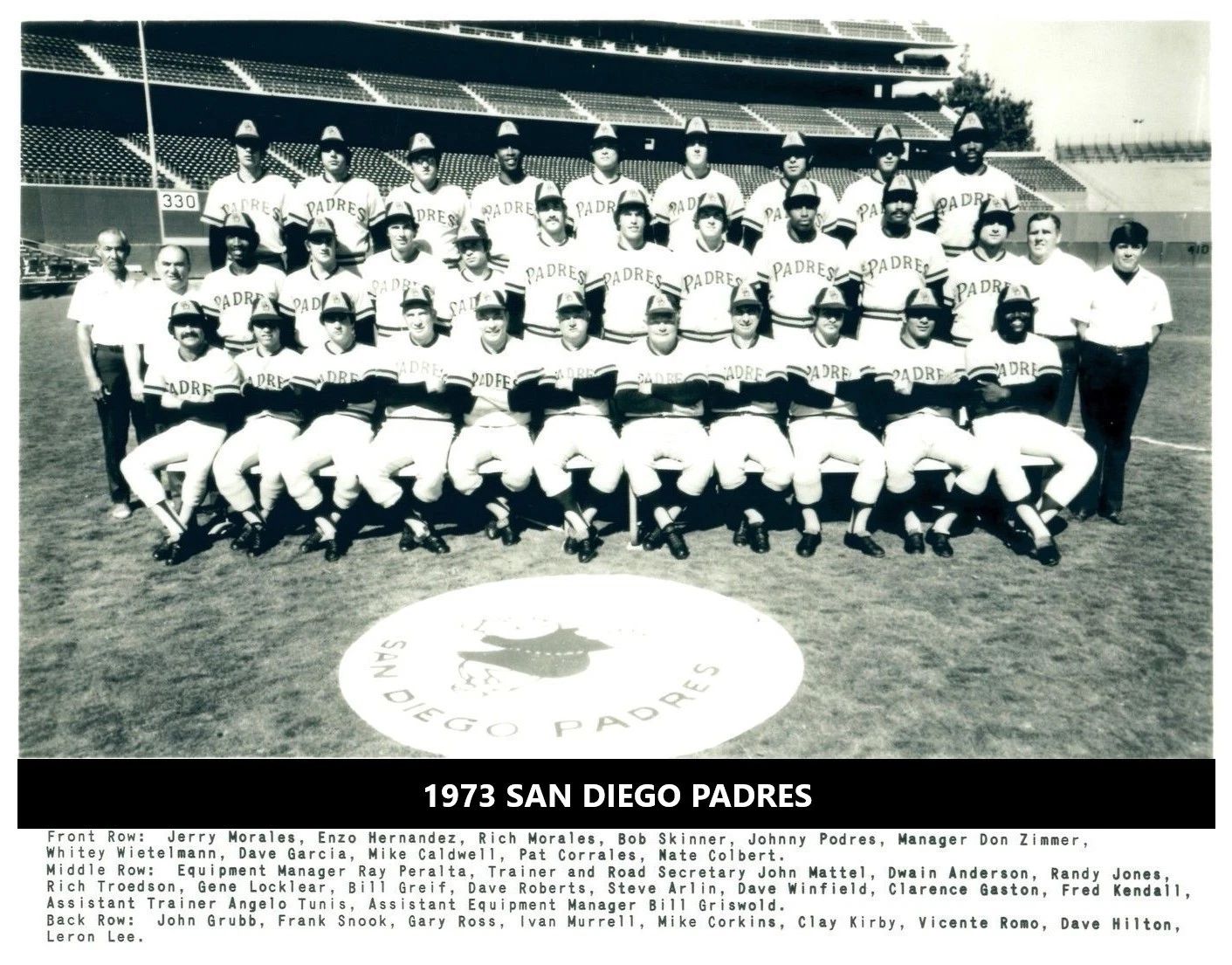 1973 San Diego Padres Team Magnet Baseball Picture Mlb