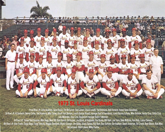1973 St. Louis Cardinals Team Keychain Baseball Picture Mlb