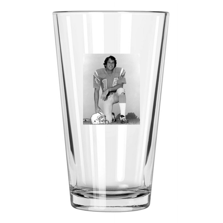 1973 San Diego Chargers Dan Fouts Photo Rookie Football Pint Beer Drinking Glass