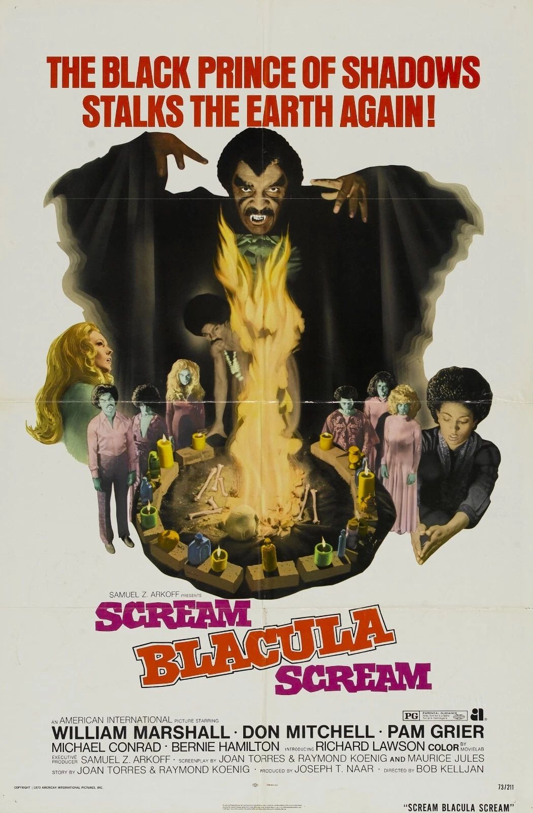 1973 Scream Blacula Scream Movie Keychain William Marshall Pam Grier
