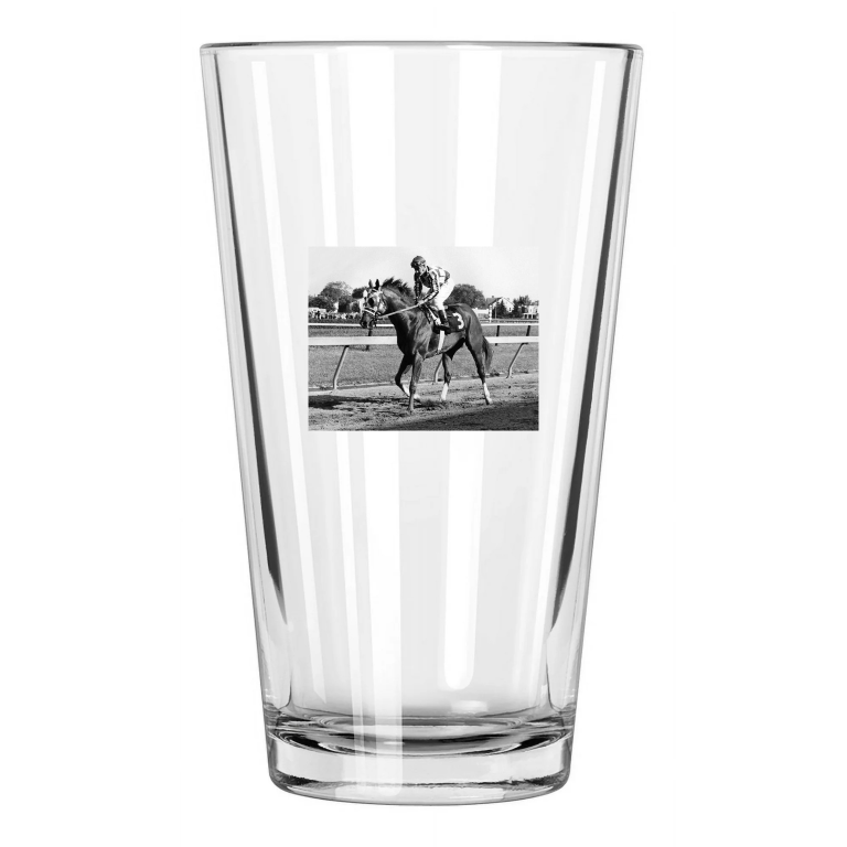 1973 Triple Crown Horse Secretariat Photo Racehorse Pint Beer Drinking Glass