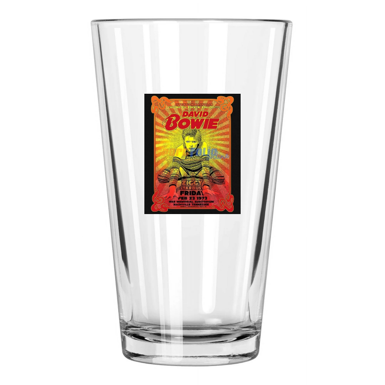 1973 Uk Singer David Bowie Photo Rock Ziggy Stardust 1 Pint Beer Drinking Glass