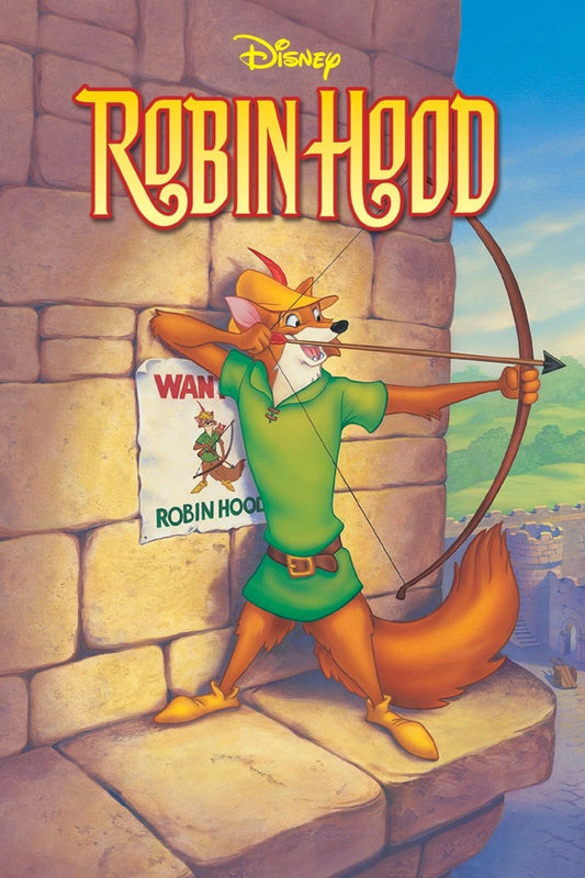1973 Walt Disneys Robin Hood Movie Poster Little John Friar Tuck Sir His