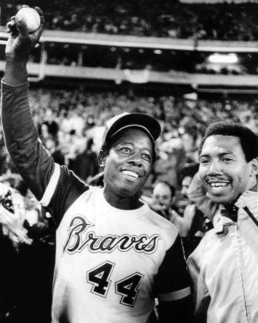 1974 Atlanta Braves Hank Aaron Glossy Photo Print 715Th Home Run Poster
