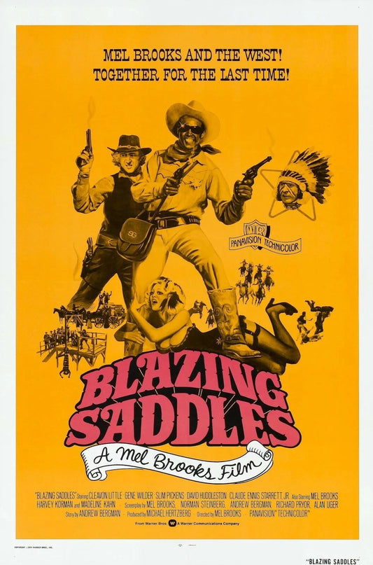 1974 Blazing Saddles Movie Poster Print Sheriff Bart Jim Mongo Gene Wilder