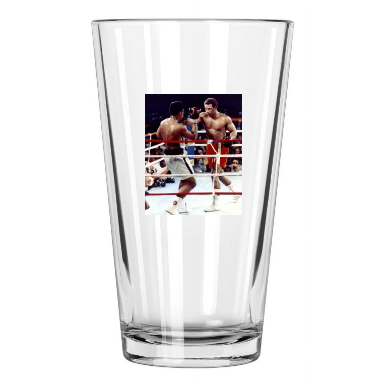 1974 Boxing Muhammad Ali & George Foreman Rumble In The Jungle Pint Beer Glass