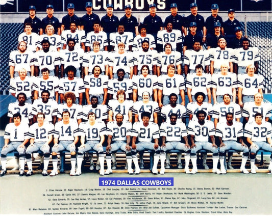 1974 Dallas Cowboys Team Photo Nfl Football Picture 300 Piece Jigsaw Puzzle
