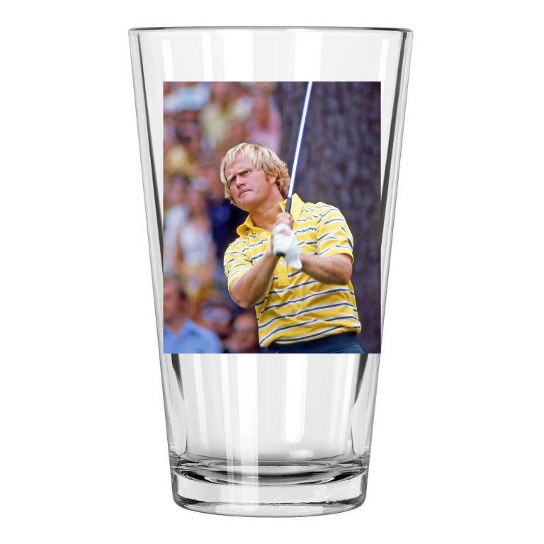 1974 Golfer Jack Nicklaus Photo Golf Masters Open Pint Beer Drinking Glass