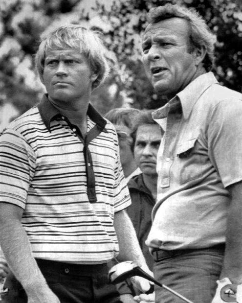 1974 Golfers Jack Nicklaus And Arnold Palmer Glossy Photo Pga Championship
