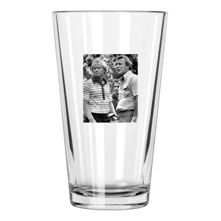 1974 Golfers Jack Nicklaus And Arnold Palmer Pga Championship Pint Beer Glass