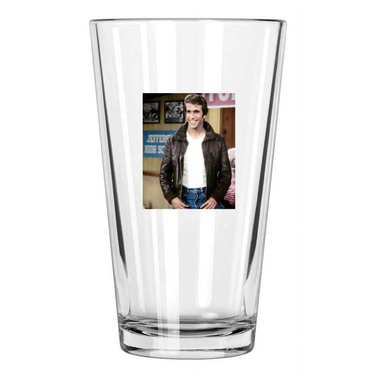 1974 Happy Days Photo Henry Winkler Fonzie 'The Fonz' Pint Beer Drinking Glass