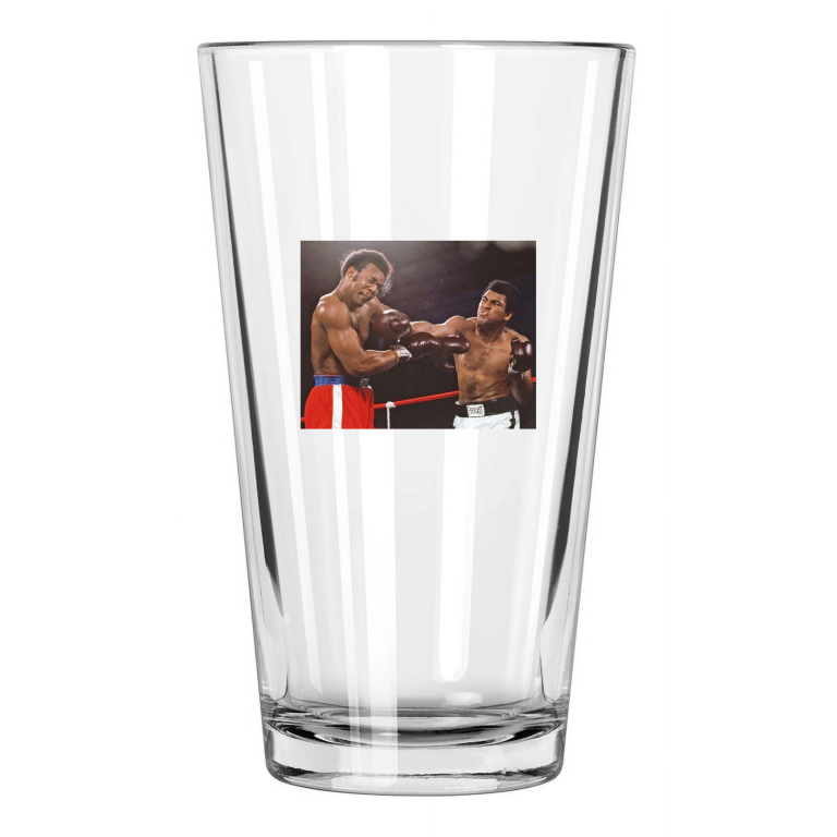 1974 Muhammad Ali And George Foreman Rumble In The Jungle Pint Beer Glass