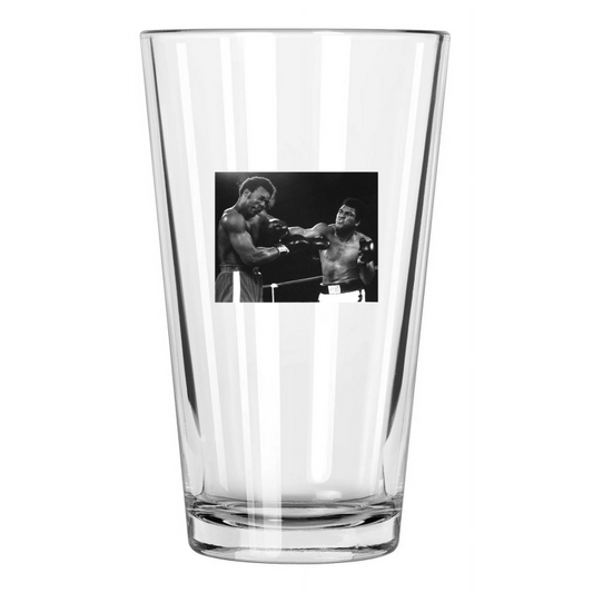 1974 Muhammad Ali And George Foreman Rumble In The Jungle Pint Beer Glass