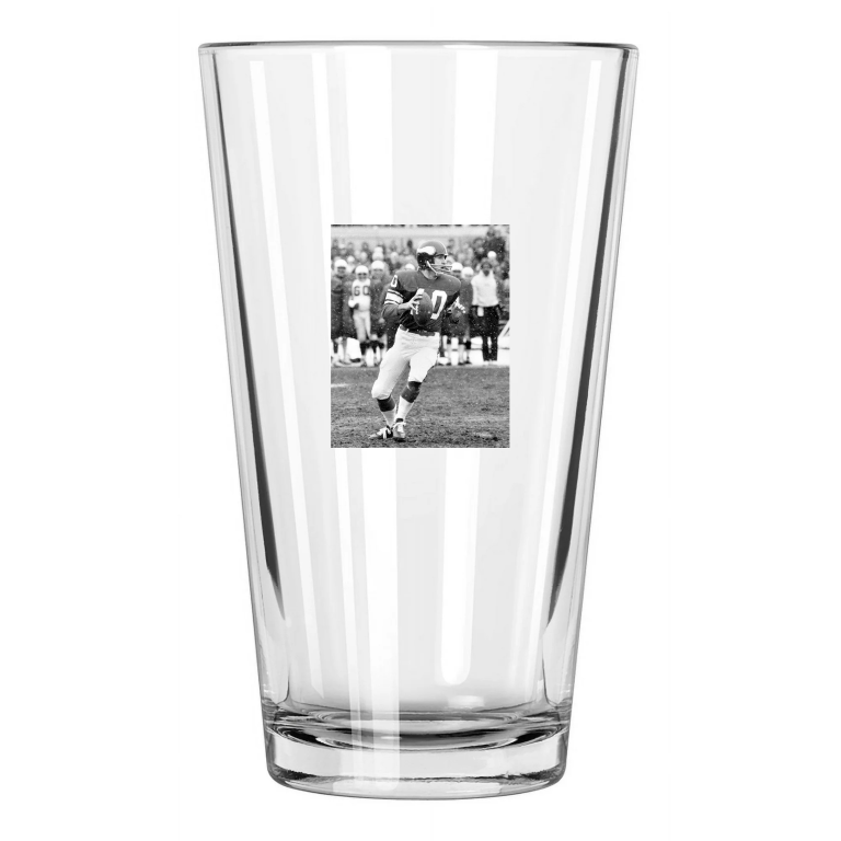 1974 Minnesota Vikings Fran Tarkenton Nfl Football Pint Beer Drinking Glass