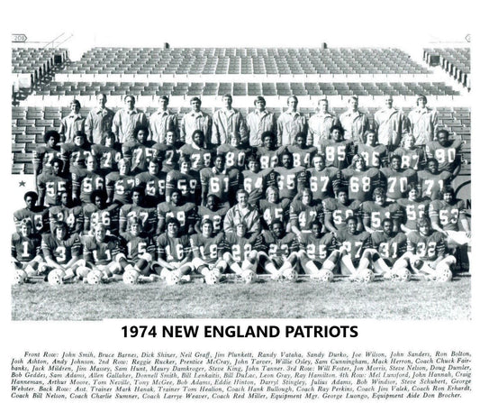 1974 New England Patriots Team Magnet Football Picture Nfl