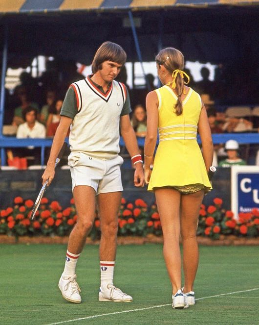1974 Tennis Doubles Jimmy Connors And Chris Evert Glossy Photo Print Poster