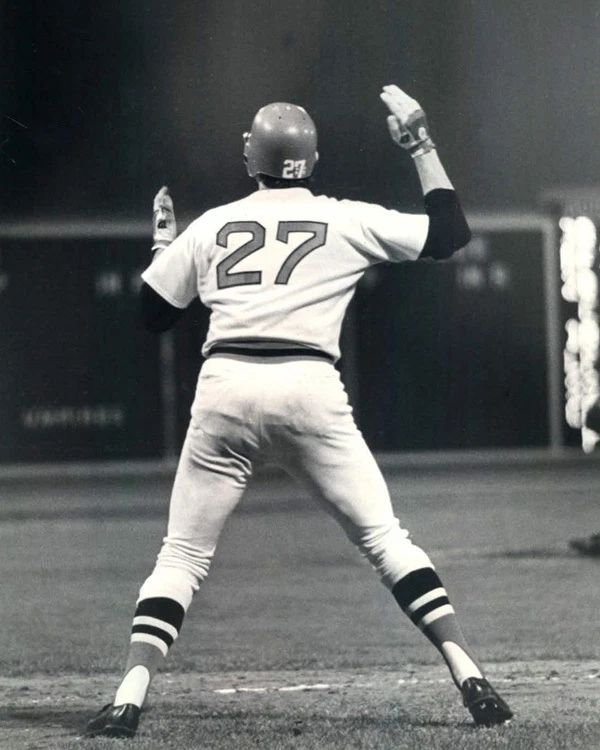 1975 Boston Red Sox Carlton Fisk Glossy Keychain 'World Series Game 6' Print 2