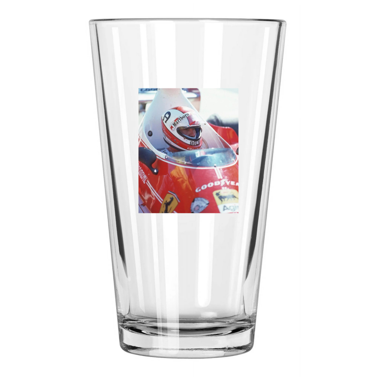 1975 Driver Clay Regazzoni Formula 1 U.S. Grand Prix Pint Beer Drinking Glass