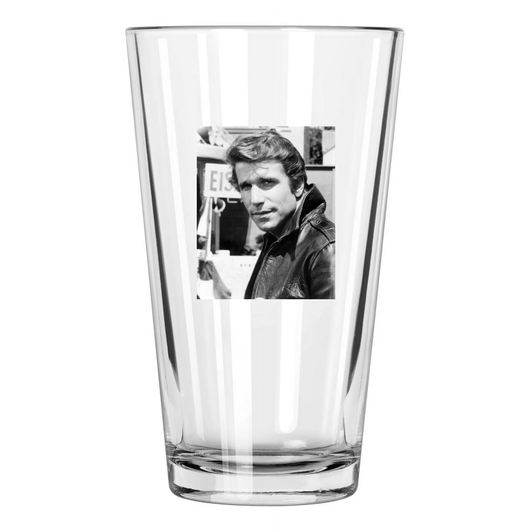 1975 Happy Days Henry Winkler Fonzie Photo 'The Fonz' Pint Beer Drinking Glass