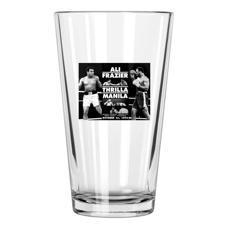 1975 Heavyweight Boxers Joe Frazier Vs Muhammad Ali 1 Pint Beer Drinking Glass