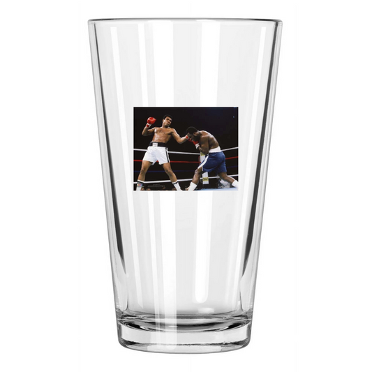 1975 Heavyweight Boxers Joe Frazier Vs Muhammad Ali 3 Pint Beer Drinking Glass