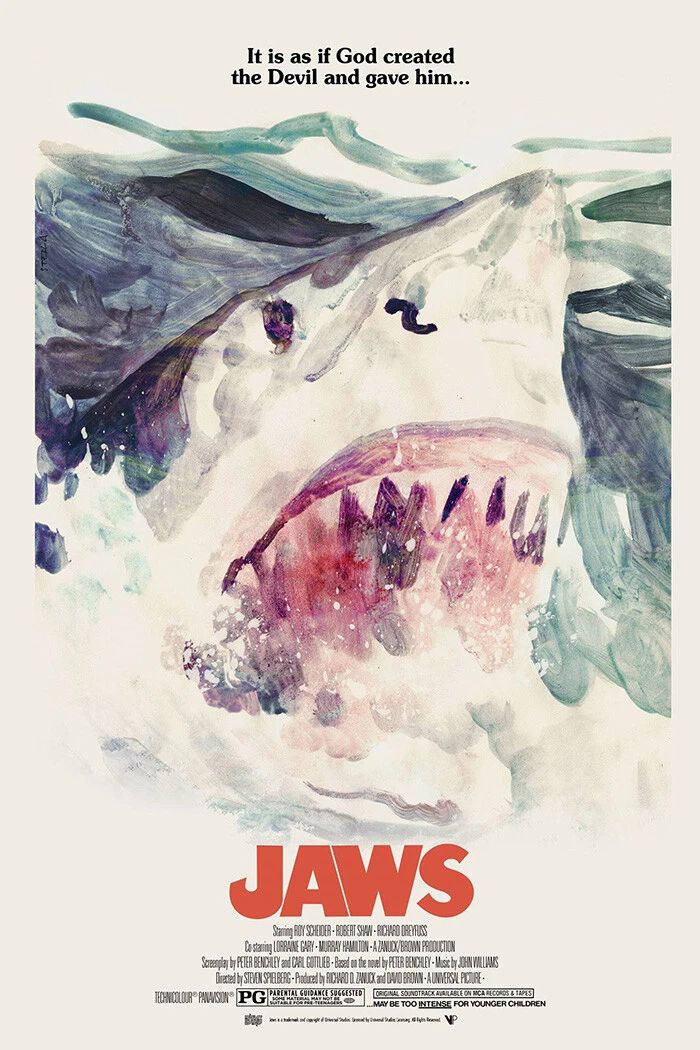 1975 Jaws Alternative Movie Keychain Great White Shark Amity Island