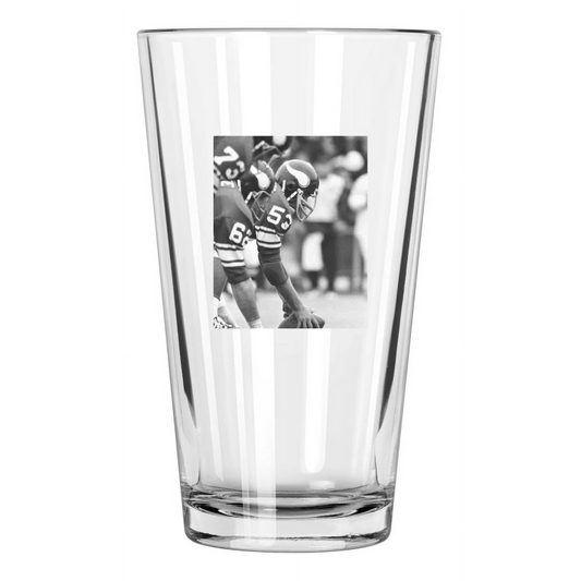 1975 Minnesota Vikings Mick Tingelhoff Super Bowl Ix Pint Beer Drinking Glass