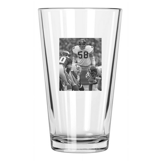 1975 Pittsburgh Steelers Jack Lambert Super Bowl Ix Pint Beer Drinking Glass
