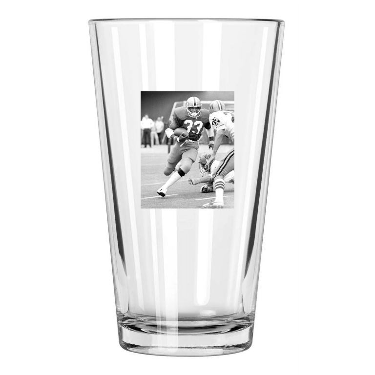 1975 Pittsburgh Tony Dorsett Photo College Football Pint Beer Drinking Glass