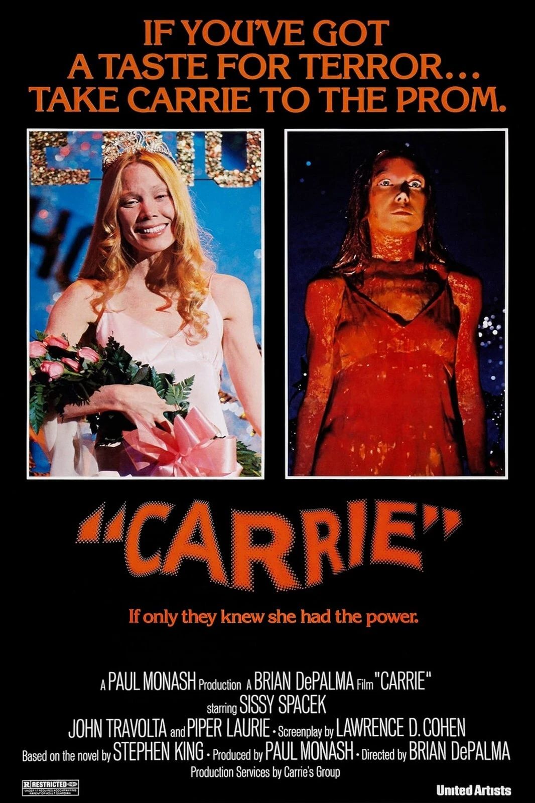 1976 Carrie Movie Poster Sissy Spacek Piper Laurie Prom