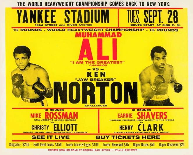1976 Cassius Clay Muhammad Ali And Ken Norton Glossy Keychain Keychain