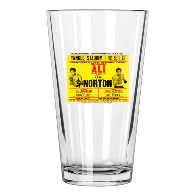 1976 Cassius Clay Muhammad Ali And Ken Norton Photo Pint Beer Drinking Glass